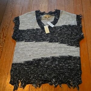 NWT Gilded intent sweater sparkle black and silver shirt